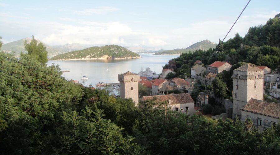 Dubrovnik boat tour Skocibuha castle aerial photo